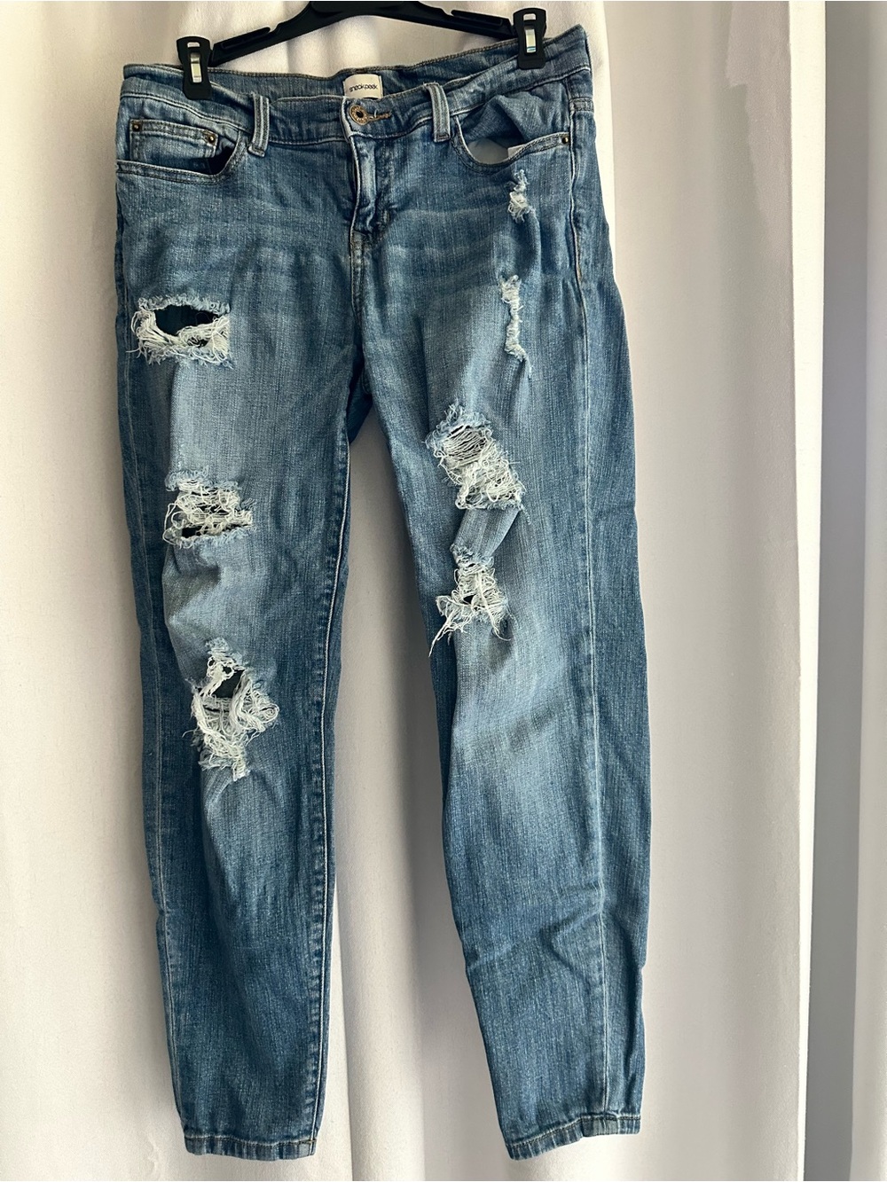 Sneak Peek Distressed Light Blue Boyfriend Jeans